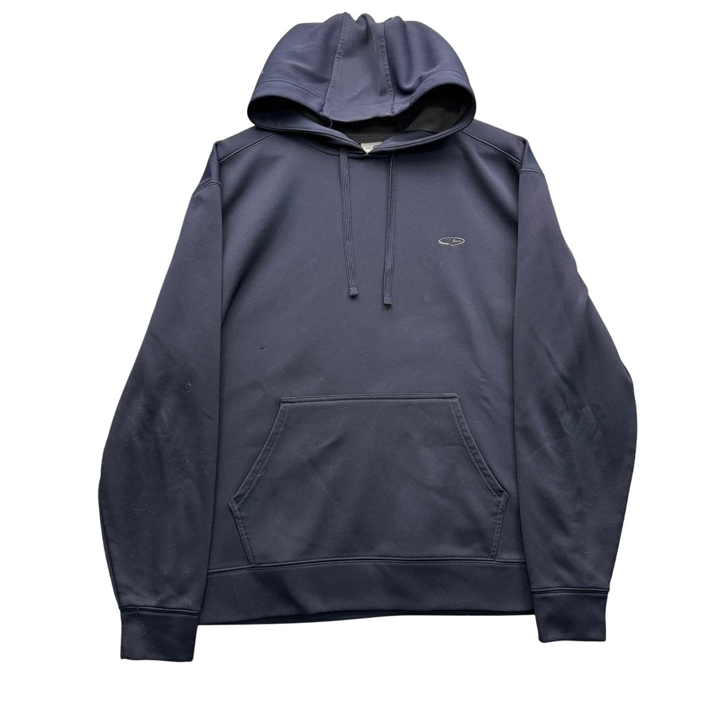 Champion Hoodie Men's M Navy Blue Polyester Athletic Comfort Pullover Sweatshirt